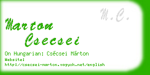 marton csecsei business card